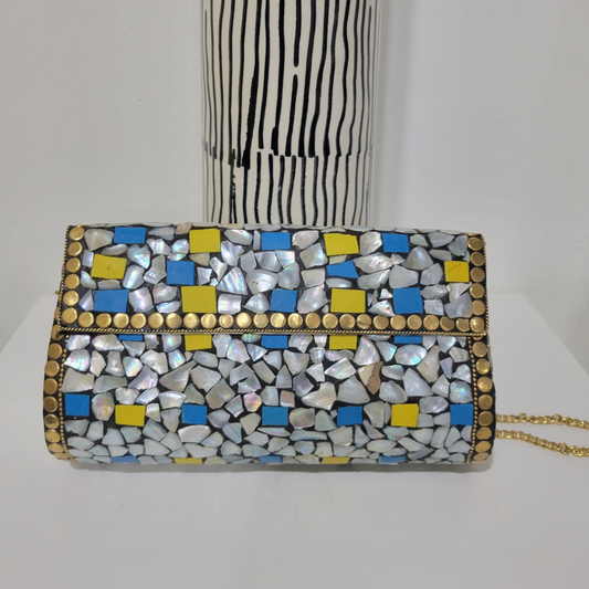 Gleaming Mosaic Clutch: Beadwork Opulence