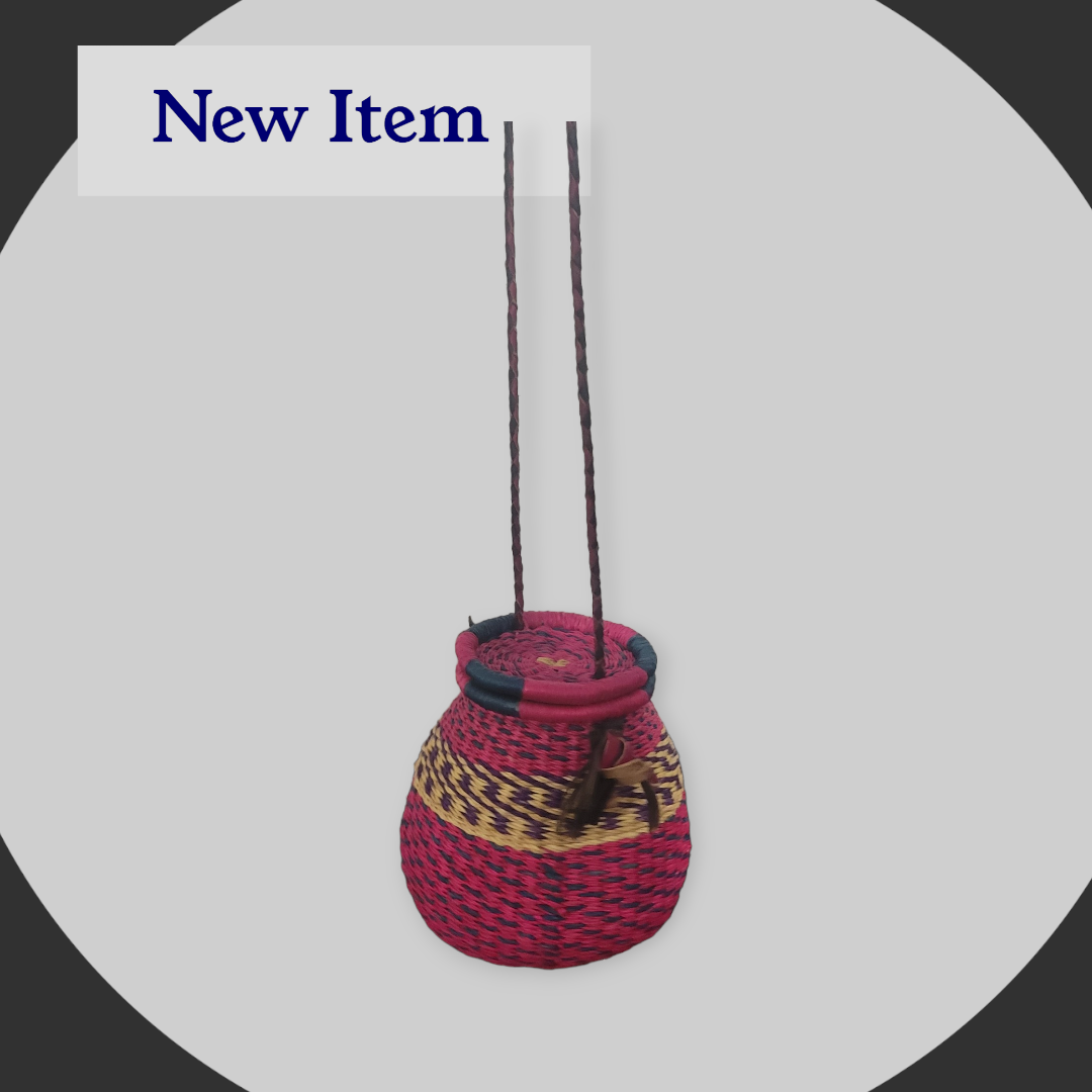 African Artistry in a Small Straw Bag