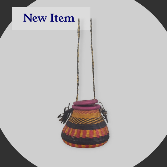 Charm of Ghana: Small Straw Bag with Character